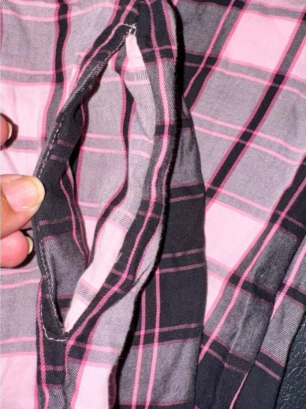 Victoria’s Secret Plaid Pajama Pants Pink And Black Bow X-Large